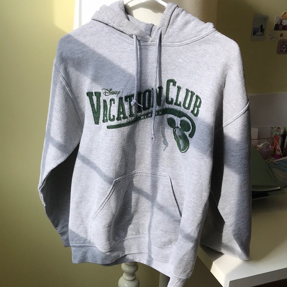 DISNEY PARKS Grey Hoodie With Green Lettering. - Picture 1 of 4